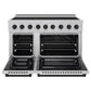 ZLINE Autograph Edition 48 in. 6.7 cu. ft. Paramount Induction Range with 7 Element Cooktop and Dual Ovens in Satin Stainless Steel with Matte Black Accents (SINRSZ-48-MB)
