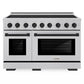 ZLINE Autograph Edition 48 in. 6.7 cu. ft. Paramount Induction Range with 7 Element Cooktop and Dual Ovens in Satin Stainless Steel with Matte Black Accents (SINRSZ-48-MB)