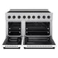 ZLINE Autograph Edition 48 in. 6.7 cu. ft. Paramount Induction Range with 7 Element Cooktop and Dual Ovens in Satin Stainless Steel with White Matte Doors and Matte Black Accents (SINRSZ-WM-48-MB)