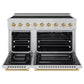 ZLINE Autograph Edition 48 in. 6.7 cu. ft. Paramount Induction Range with 7 Element Cooktop and Dual Ovens in Stainless Steel with Champagne Bronze Accents (SINRZ-48-CB)