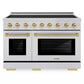 ZLINE Autograph Edition 48 in. 6.7 cu. ft. Paramount Induction Range with 7 Element Cooktop and Dual Ovens in Stainless Steel with Champagne Bronze Accents (SINRZ-48-CB)