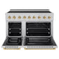 ZLINE Autograph Edition 48 in. 6.7 cu. ft. Paramount Induction Range with 7 Element Cooktop and Dual Ovens in Stainless Steel with Polished Gold Accents (SINRZ-48-G)