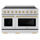 ZLINE Autograph Edition 48 in. 6.7 cu. ft. Paramount Induction Range with 7 Element Cooktop and Dual Ovens in Stainless Steel with Polished Gold Accents (SINRZ-48-G)