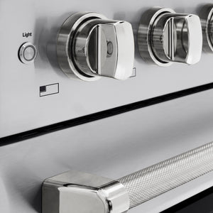 ZLINE Autograph Edition 48 in. 6.7 cu. ft. Paramount Induction Range with 7 Element Cooktop and Dual Ovens in Stainless Steel with Polished Nickel Helix Handles and Knob Accents (SINRZ-48-KPN)