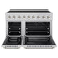 ZLINE Autograph Edition 48 in. 6.7 cu. ft. Paramount Induction Range with 7 Element Cooktop and Dual Ovens in Stainless Steel with Polished Nickel Helix Handles and Knob Accents (SINRZ-48-KPN)