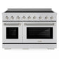 ZLINE Autograph Edition 48 in. 6.7 cu. ft. Paramount Induction Range with 7 Element Cooktop and Dual Ovens in Stainless Steel with Polished Nickel Helix Handles and Knob Accents (SINRZ-48-KPN)