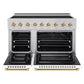 ZLINE Autograph Edition 48 in. 6.7 cu. ft. Paramount Induction Range with 7 Element Cooktop and Dual Ovens in Stainless Steel with White Matte Doors and Polished Gold Accents (SINRZ-WM-48-G)