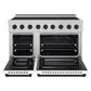 ZLINE Autograph Edition 48 in. 6.7 cu. ft. Paramount Induction Range with 7 Element Cooktop and Dual Ovens in Stainless Steel with White Matte Doors and Matte Black Accents (SINRZ-WM-48-MB)