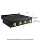ZLINE Autograph Edition 30 in. Paramount Induction Rangetop with 4 Element Cooktop in Black Stainless Steel and Polished Gold Accents (SINRTBZ-30-G)