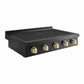ZLINE Autograph Edition 36 in. Paramount Induction Rangetop with 5 Element Cooktop in Black Stainless Steel and Champagne Bronze Accents (SINRTBZ-36-CB)