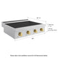 ZLINE Autograph Edition 30 in. Paramount Induction Rangetop with 4 Element Cooktop in Satin Stainless Steel and Polished Gold Accents (SINRTSZ-30-G)