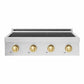ZLINE Autograph Edition 30 in. Paramount Induction Rangetop with 4 Element Cooktop in Satin Stainless Steel and Polished Gold Accents (SINRTSZ-30-G)