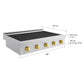 ZLINE Autograph Edition 36 in. Paramount Induction Rangetop with 5 Element Cooktop in Satin Stainless Steel and Polished Gold Accents (SINRTSZ-36-G)