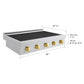 ZLINE Autograph Edition 36 in. Paramount Induction Rangetop with 5 Element Cooktop in Stainless Steel and Polished Gold Accents (SINRTZ-36-G)