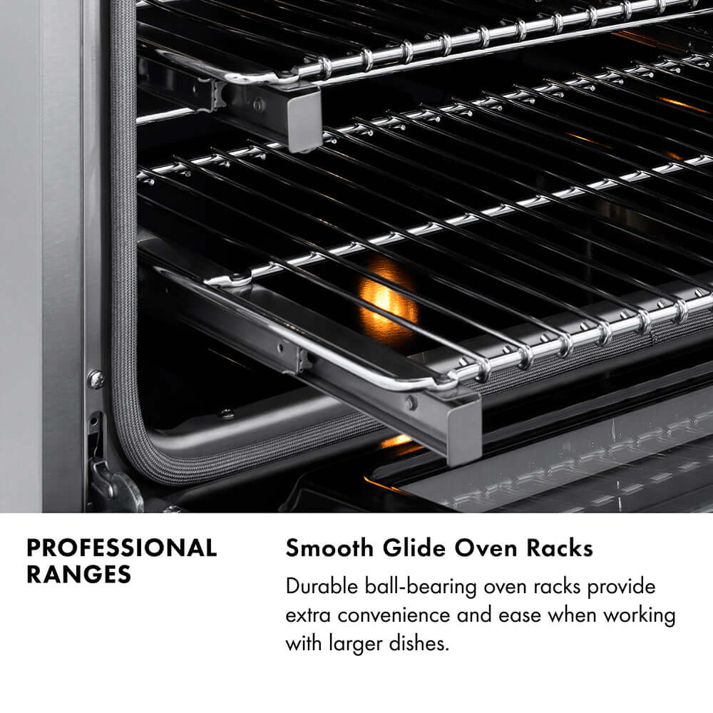 ZLINE Autograph Edition 36 in. 4.6 cu. ft. Legacy Dual Fuel Range with 6 Burner Gas Cooktop and Electric Convection Oven in Black Stainless Steel and Polished Gold Accents, Open Box-Good Condition