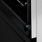 ZLINE 24 in. 2.8 cu. ft. Legacy Dual Fuel Range with 4 Burner Gas Cooktop and Electric Convection Oven in Satin Stainless Steel and Black Matte Door (RAS-BLM-24) StayPut oven door hinge.