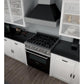 ZLINE 30 in. 4.0 cu. ft. Legacy Dual Fuel Range with 4 Burner Gas Cooktop and Electric Convection Oven in Satin Stainless Steel and Black Matte Door (RAS-BLM-30)