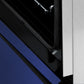 ZLINE 24 in. 2.8 cu. ft. Legacy Dual Fuel Range with 4 Burner Gas Cooktop and Electric Convection Oven in Satin Stainless Steel and Blue Matte Door (RAS-BM-24) StayPut oven door hinge.
