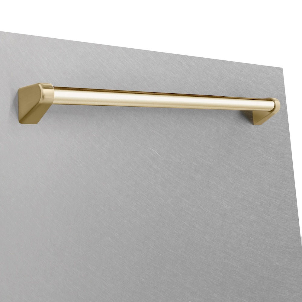 ZLINE Autograph Edition 24 in. Monument Dishwasher Panel with Color Options and Polished Gold Handle (DPMTZ-24-G)