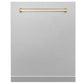 ZLINE Autograph Edition 24 in. Monument Dishwasher Panel with Color Options and Polished Gold Handle (DPMTZ-24-G)