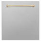 ZLINE Autograph Edition 24 in. Monument Dishwasher Panel with Color Options and Polished Gold Handle (DPMTZ-24-G)