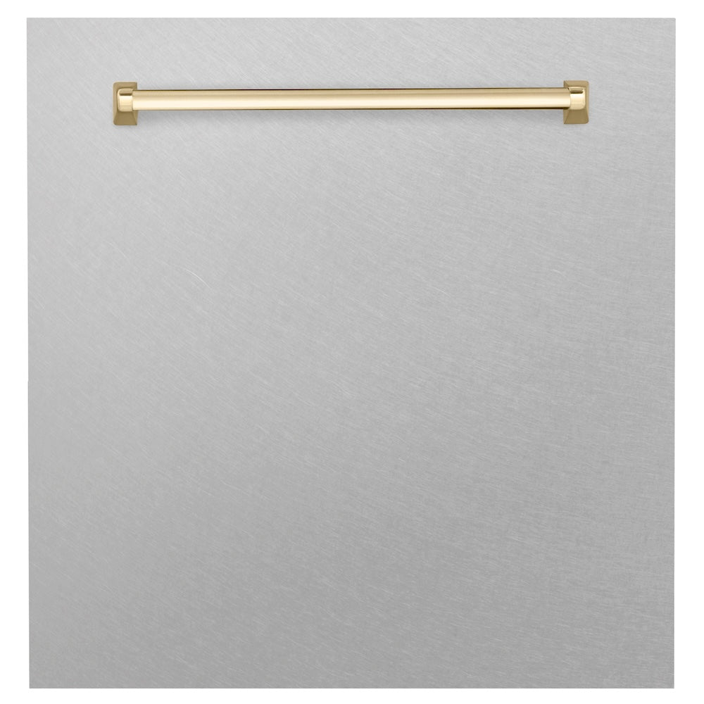 ZLINE Autograph Edition 24 in. Monument Dishwasher Panel with Color Options and Polished Gold Handle (DPMTZ-24-G)