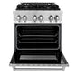 ZLINE 30 in. Kitchen Package with Satin Stainless Steel Dual Fuel Range and Convertible Vent Range Hood (2KP-RASNRH30)