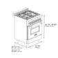ZLINE 24 in. 2.8 cu. ft. Legacy Dual Fuel Range with 4 Burner Gas Cooktop and Electric Convection Oven in Satin Stainless Steel, Open Box-Great Condition