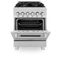 ZLINE 24 in. 2.8 cu. ft. Legacy Dual Fuel Range with 4 Burner Gas Cooktop and Electric Convection Oven in Satin Stainless Steel, Open Box-Good Condition