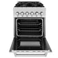 ZLINE 24 in. 2.8 cu. ft. Legacy Dual Fuel Range with 4 Burner Gas Cooktop and Electric Convection Oven in Satin Stainless Steel, Open Box-Good Condition