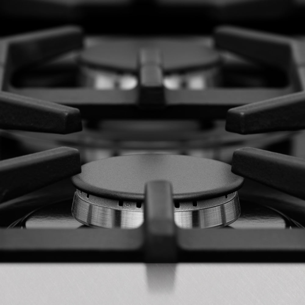 ZLINE 48 in. 6.0 cu. ft. Legacy Dual Fuel Range with 7 Burner Gas Cooktop and 2 Electric Ovens in Satin Stainless Steel (RAS-SN-48) front.