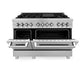 ZLINE 48 in. 6.0 cu. ft. Legacy Dual Fuel Range with 7 Burner Gas Cooktop and 2 Electric Ovens in Satin Stainless Steel, Open Box-Good Condition