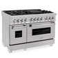 ZLINE 48 in. 6.0 cu. ft. Legacy Dual Fuel Range with 7 Burner Gas Cooktop and 2 Electric Ovens in Satin Stainless Steel, Open Box-Great Condition