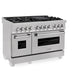 ZLINE 48 in. 6.0 cu. ft. Legacy Dual Fuel Range with 7 Burner Gas Cooktop and 2 Electric Ovens in Satin Stainless Steel, Open Box-Good Condition