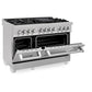 ZLINE 48 in. 6.0 cu. ft. Legacy Dual Fuel Range with 7 Burner Gas Cooktop and 2 Electric Ovens in Satin Stainless Steel, Open Box-Good Condition