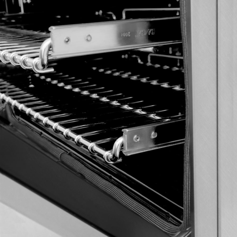 ZLINE 60 in. 7.4 cu. ft. Legacy Dual Fuel Range with 9 Burner Gas Cooktop and 2 Electric Convection Ovens in Satin Stainless Steel, Open Box-Great Condition