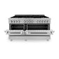 ZLINE 60 in. 7.4 cu. ft. Legacy Dual Fuel Range with 9 Burner Gas Cooktop and 2 Electric Convection Ovens in Satin Stainless Steel (RAS-SN-60)
