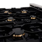 ZLINE 36 in. 4.6 cu. ft. Legacy Dual Fuel Range with Gas Cooktop and Electric Convection Oven in Satin Stainless Steel with 6 Brass Burners (RAS-SN-BR-36)