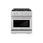 ZLINE 30 in. 4.2 cu. ft. Paramount Dual Fuel Range with 4 Burner Gas Cooktop and Electric Convection Oven in Satin Stainless Steel, Open Box-Great Condition