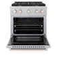 ZLINE 30 in. 4.2 cu. ft. Paramount Dual Fuel Range with 4 Burner Gas Cooktop and Electric Convection Oven in Satin Stainless Steel, Open Box-Great Condition
