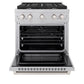 ZLINE 30 in. 4.2 cu. ft. Paramount Dual Fuel Range with 4 Burner Gas Cooktop and Electric Convection Oven in Satin Stainless Steel, Open Box-Good Condition