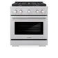 ZLINE 30 in. 4.2 cu. ft. Paramount Dual Fuel Range with 4 Burner Gas Cooktop and Electric Convection Oven in Satin Stainless Steel, Open Box-Great Condition