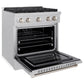 ZLINE 30 in. 4.2 cu. ft. Paramount Dual Fuel Range with 4 Burner Gas Cooktop and Electric Convection Oven in Satin Stainless Steel, Open Box-Good Condition