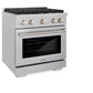 ZLINE 30 in. 4.2 cu. ft. Paramount Dual Fuel Range with 4 Burner Gas Cooktop and Electric Convection Oven in Satin Stainless Steel, Open Box-Great Condition