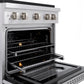 ZLINE 30 in. 4.2 cu. ft. Paramount Dual Fuel Range with 4 Burner Gas Cooktop and Electric Convection Oven in Satin Stainless Steel, Open Box-Good Condition