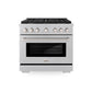 ZLINE 36 in. 5.2 cu. ft. Paramount Dual Fuel Range with 6 Burner Gas Cooktop and Electric Convection Oven in Satin Stainless Steel, Open Box-Great Condition