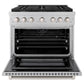 ZLINE 36 in. 5.2 cu. ft. Paramount Dual Fuel Range with 6 Burner Gas Cooktop and Electric Convection Oven in Satin Stainless Steel, Open Box-Great Condition