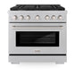 ZLINE 36 in. 5.2 cu. ft. Paramount Dual Fuel Range with 6 Burner Gas Cooktop and Electric Convection Oven in Satin Stainless Steel, Open Box-Good Condition