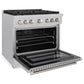ZLINE 36 in. 5.2 cu. ft. Paramount Dual Fuel Range with 6 Burner Gas Cooktop and Electric Convection Oven in Satin Stainless Steel, Open Box-Great Condition
