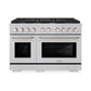 ZLINE 48 in. 6.7 cu. ft. Paramount Double Oven Dual Fuel Range with 8 Burner Gas Cooktop in Satin Stainless Steel, Open Box-Great Condition